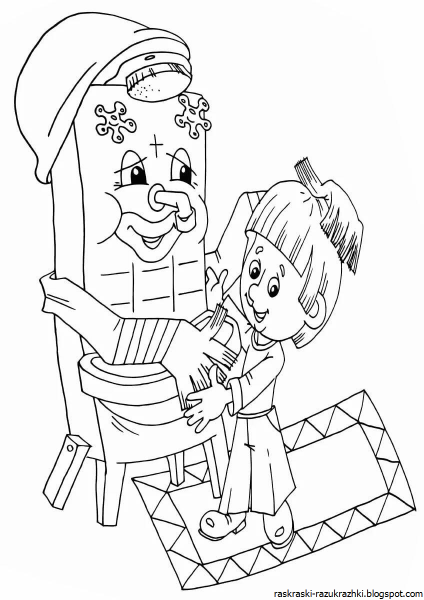 Сказки Чуковского раскраски Мойдодыр