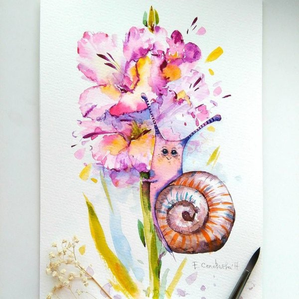 Открытки акварельными карандашами