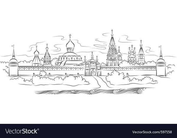 Троицкий собор Троице-Сергиева Лавра срисовка