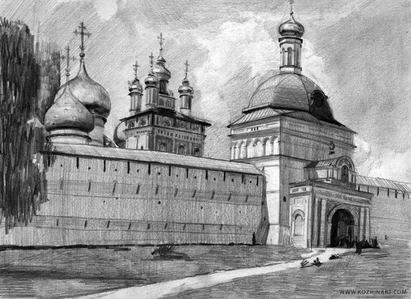 Нарисовать монастырь Троице Сергиева Лавра