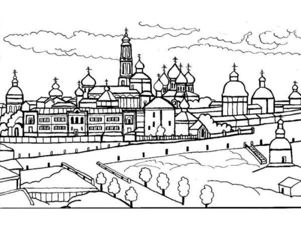 Троице-Сергиева Лавра Сергиев Посад вектор