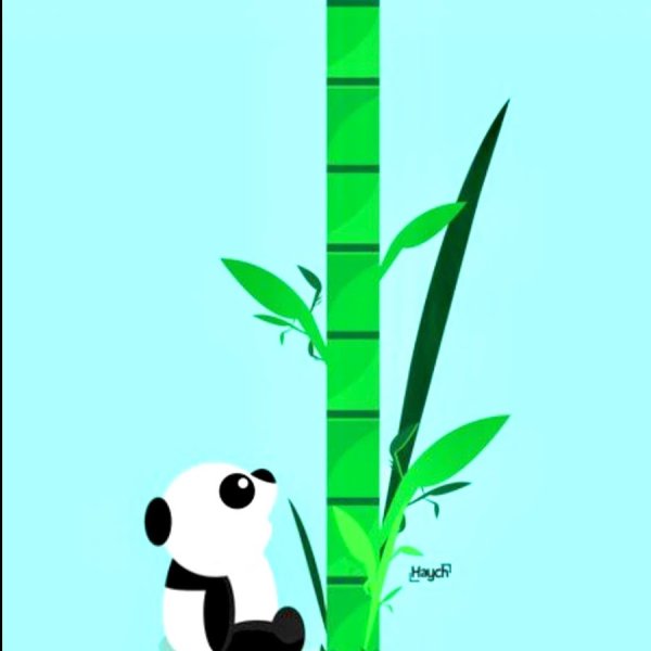 Панда с бамбуком рисунок