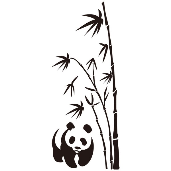 Трафарет бамбука на стену