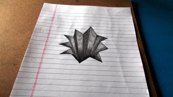 Объемная роза карандашом