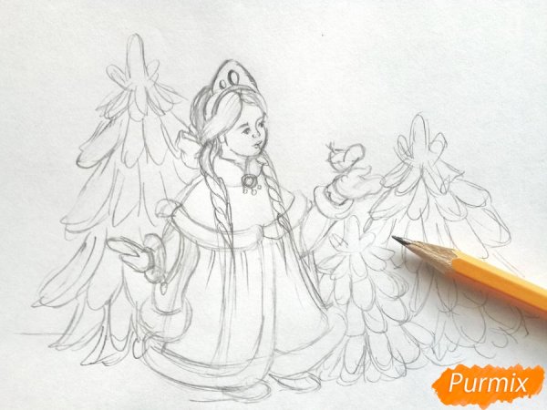 Снегурка карандашом