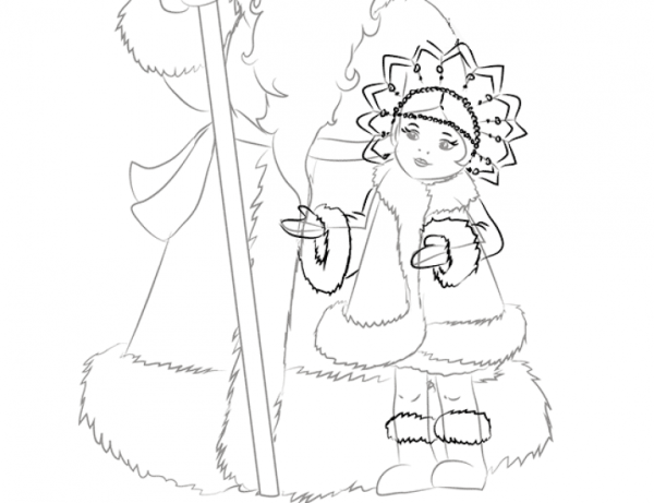 Снегурочка рисунок карандашом
