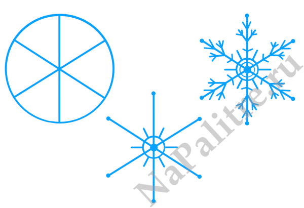 Снежинка контур для малышей