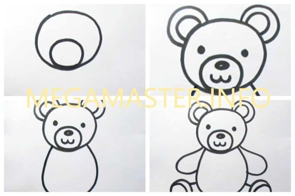 Медвежонок пошагово карандашом для детей