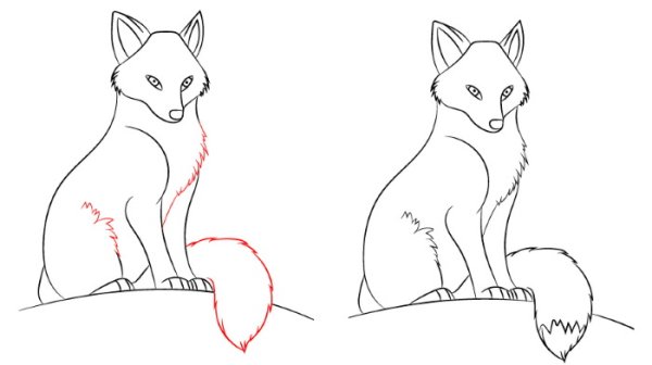 Поэтапное рисование лисы