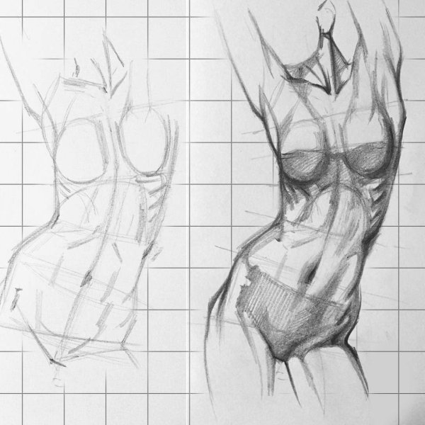 Тело карандашом