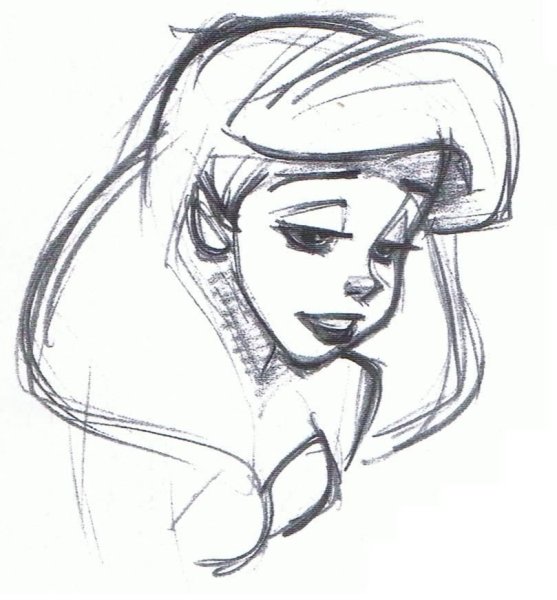 Sketch Glen Keane Ариэль