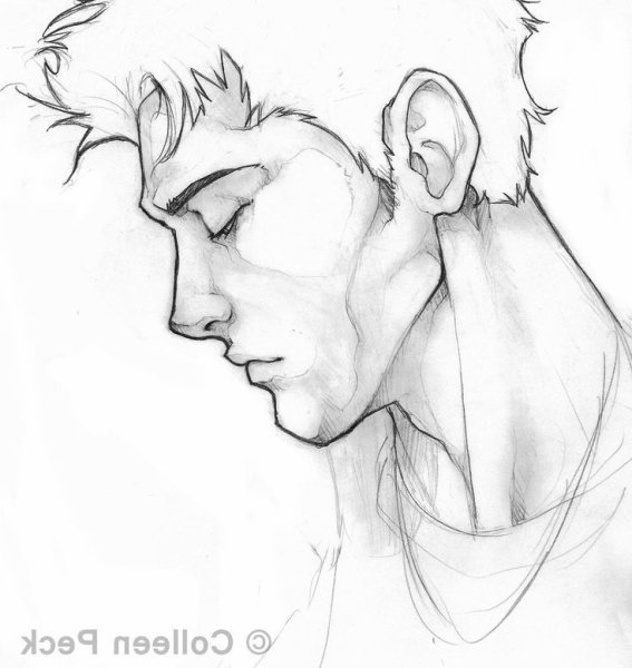 Лицо в профиль скетч