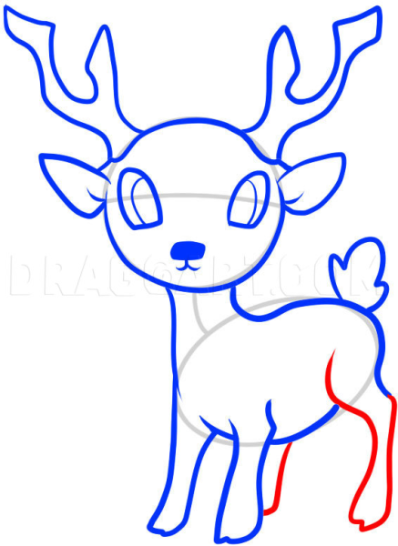 Олень рисунок легкий