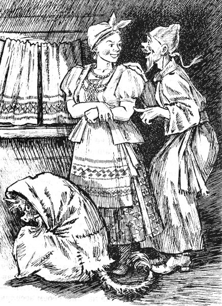 Иллюстрация к сказке ночь перед Рождеством раскраска