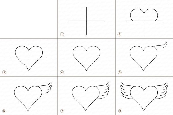 Поэтапное рисование сердца