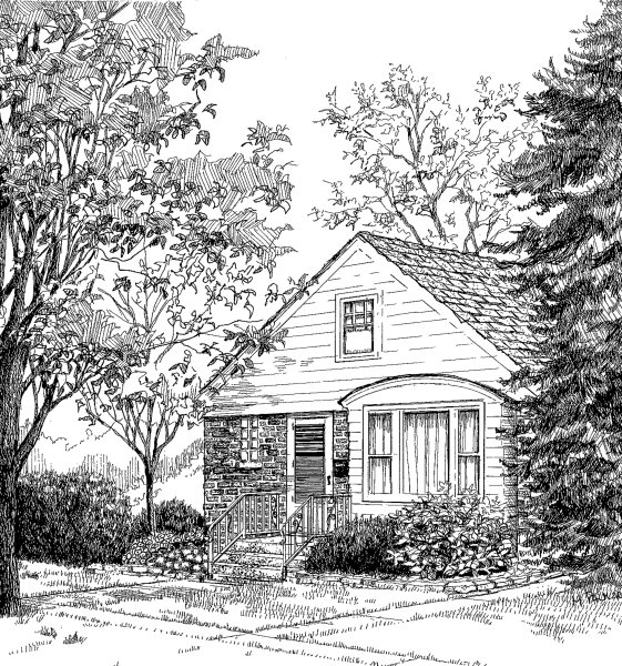 Домик рисунок карандашом