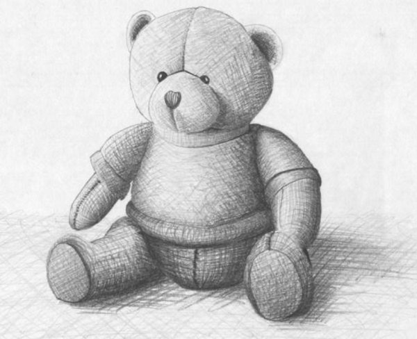 Мишка рисунок для срисовки легкие