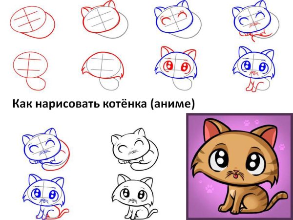 Рисование для детей котенок