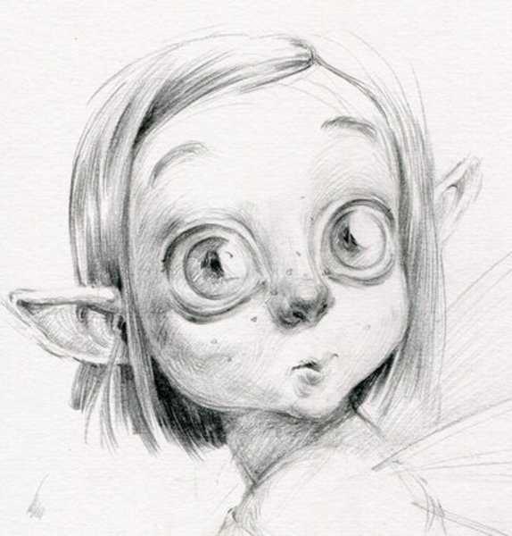 Эльфы карандашом мультяшные