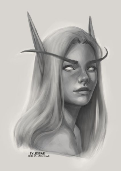 Варкрафт эльфийка скетч