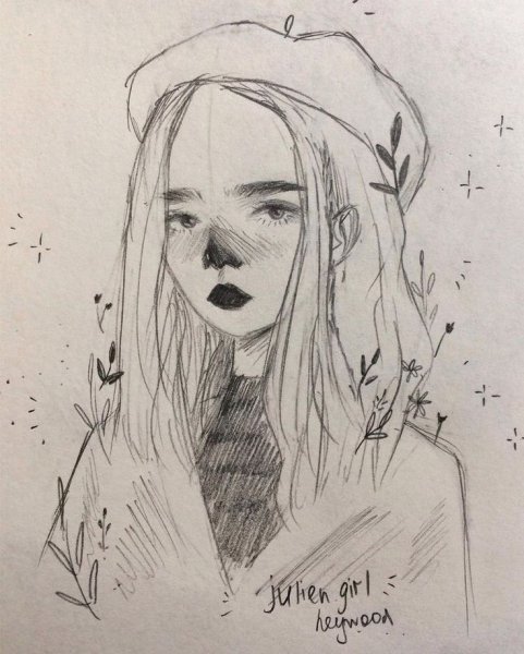 Портрет девушки карандашом для срисовки