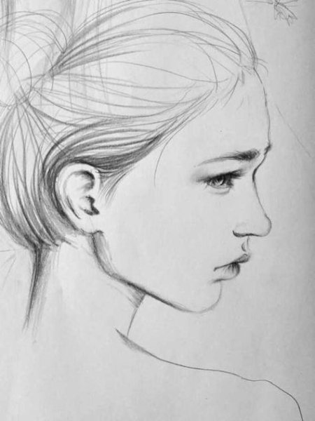 Зарисовка лица в профиль