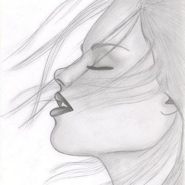 Нарисовать профиль девушки