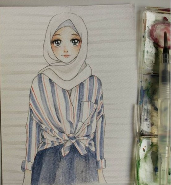 Хиджаб карандашом