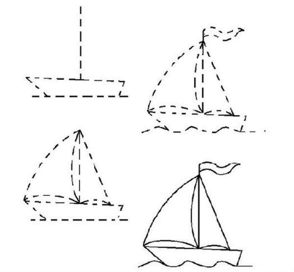 Кораблик для детей рисование
