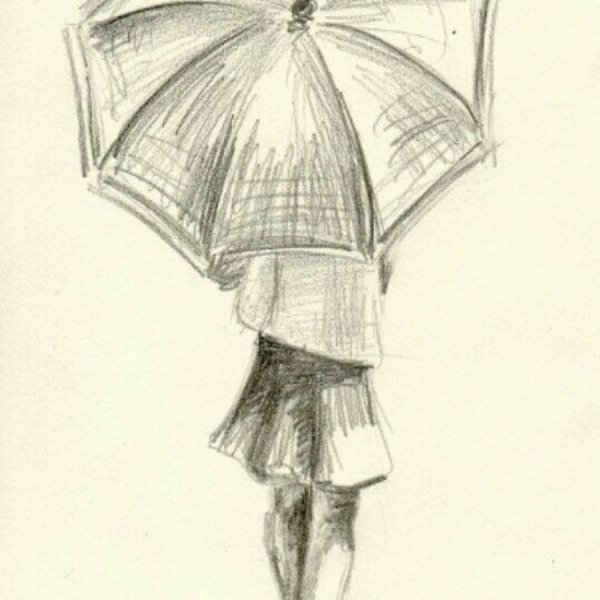 Наброски карандашом лёгкие