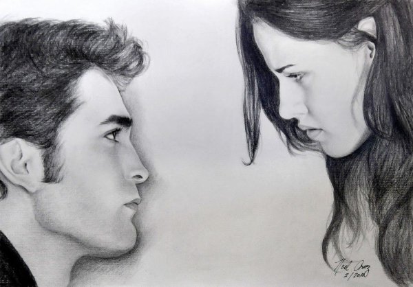 Портрет в профиль карандашом