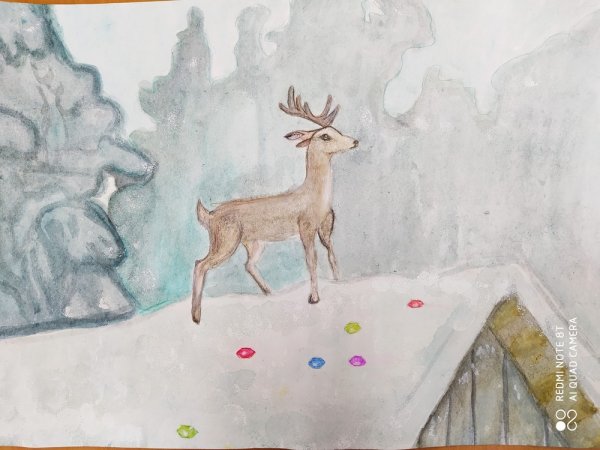 Иллюстрация к сказке серебряное копытце рисунок для детей