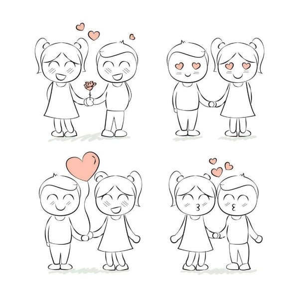 Рисунки для срисовки лёгкие парочки