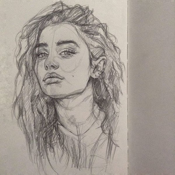Наброски портретов карандашом