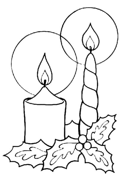Новогодняя свеча раскраска