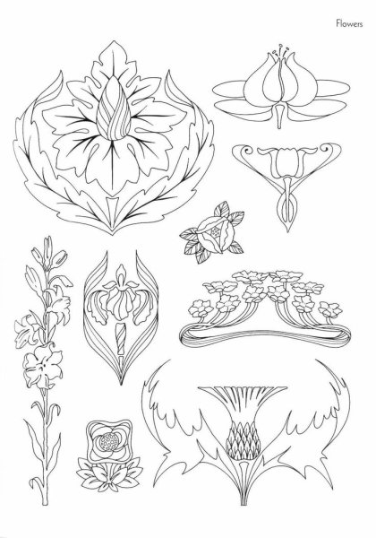 Трафареты в стиле арт нуво