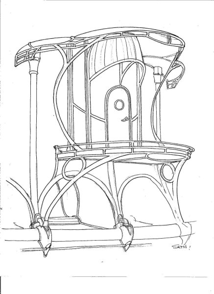 Элементы интерьера в стиле Модерн рисунок