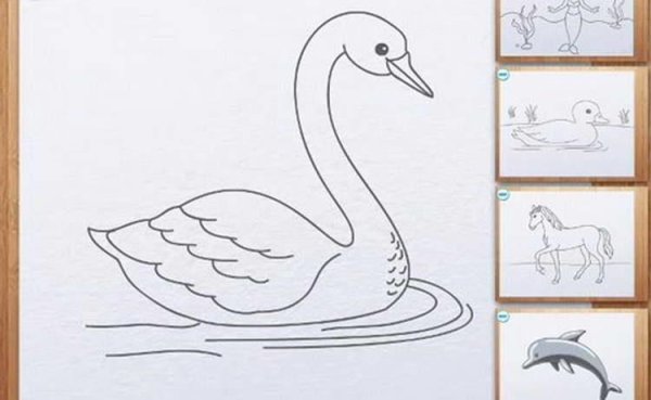 Лебедь рисунок пошагово для детей