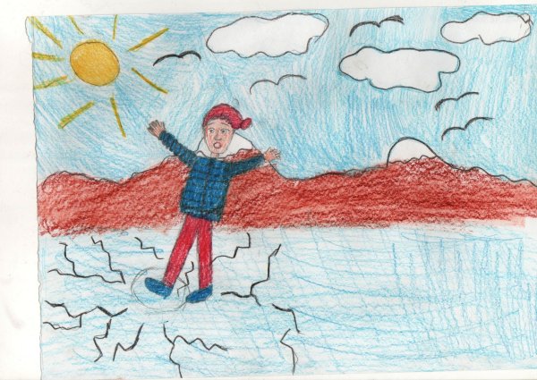 Рисование безопасность на льду