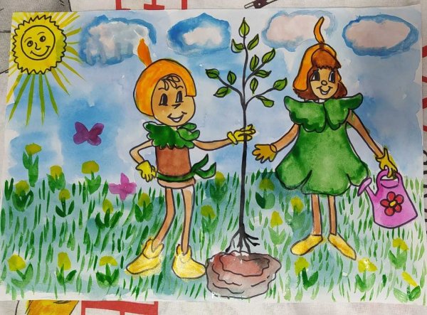 Защитники природы рисунок карандашом