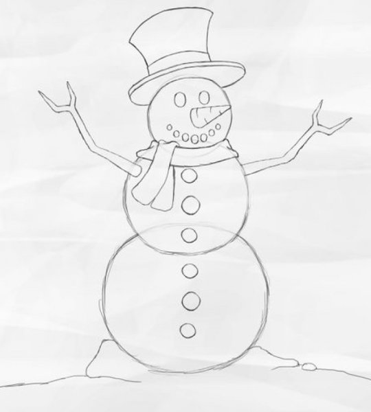 Картинки снеговика для срисовки