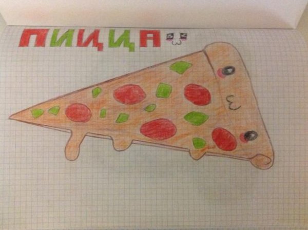 Поэтапное рисование пиццы