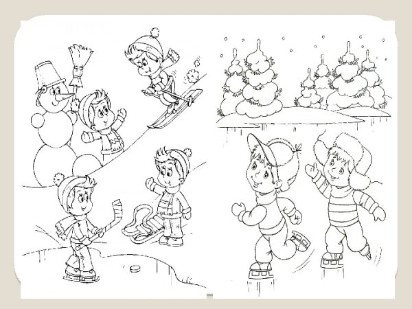 Санки рисунок