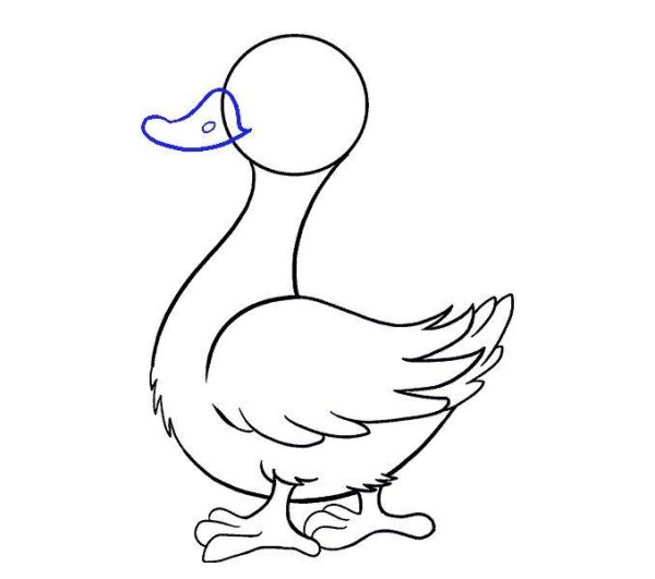 Утка рисунок для детей карандашом
