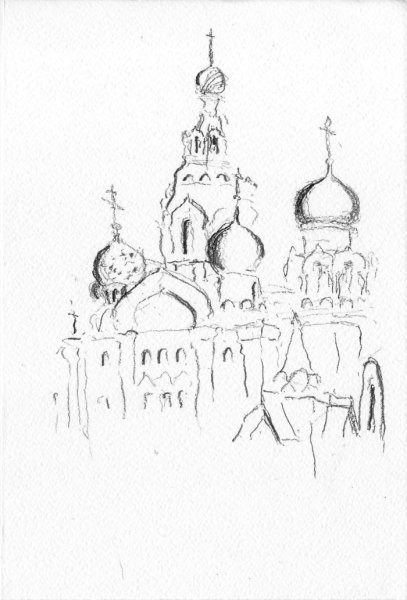 Храм на крови рисунок карандашом