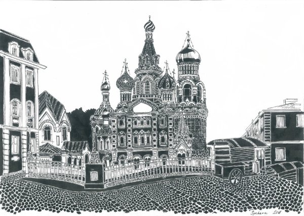 Храм Спаса на крови гравюра