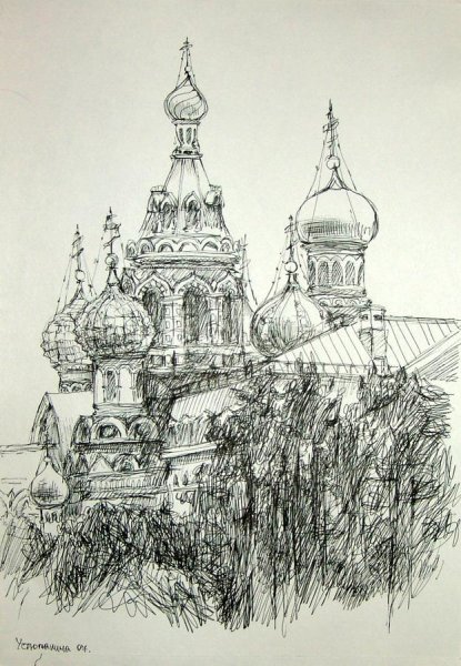 Храм Христа Спасителя архитектура зарисовки