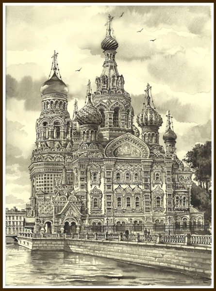 Храм Спаса на крови вектор