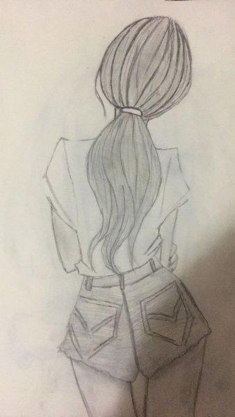 Рисунок девушки карандашом