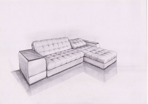Лёгкий нарисованный диван